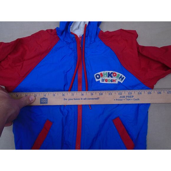 Vintage Oshkosh B'gosh Kids Jacket Windbreaker 5/6 Primary Colorblock 90s - Picture 3 of 10
